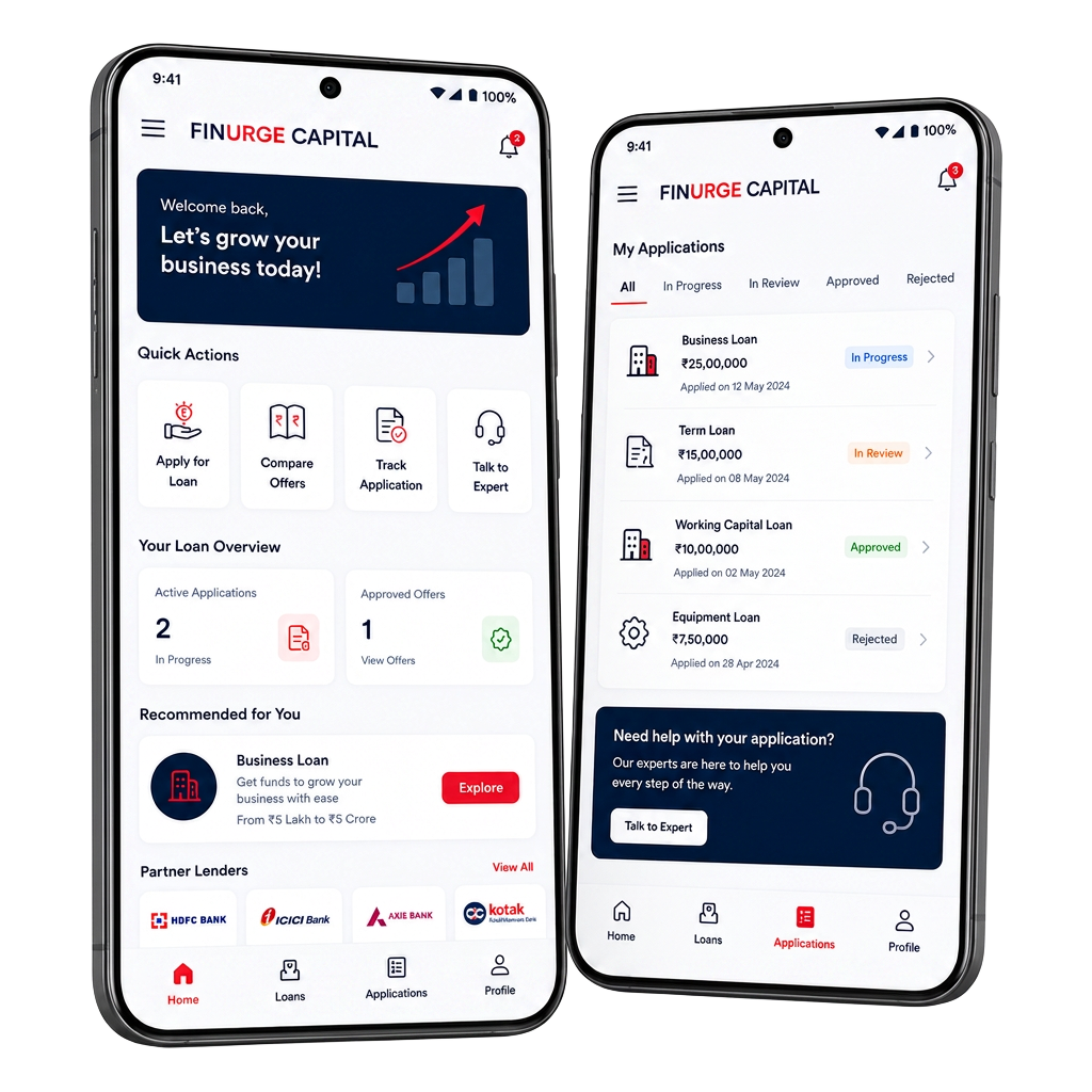 Finurge Partner app on a smartphone